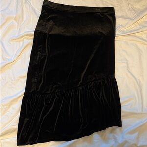 Free Press Elegant Black Velvet Asymmetrical Skirt